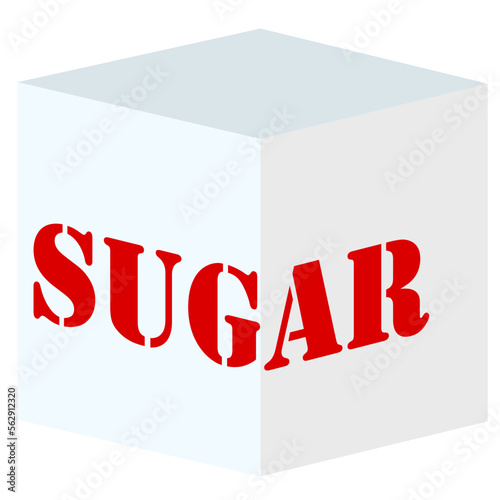 Sugar Cube Art with Red Stencil Style Letters