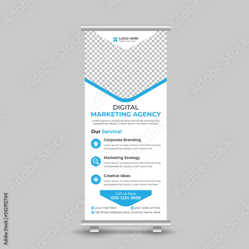 Slika na platnu Professional corporate modern business marketing roll up banner design template
