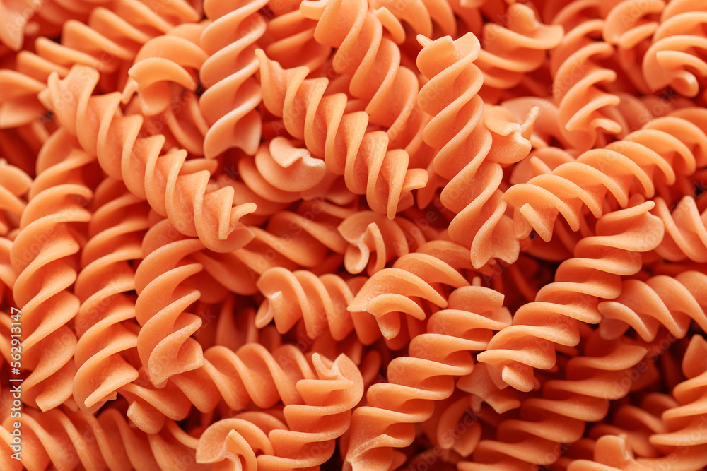 Obraz premium Pasta from red lentils. Gluten-free fusilli pasta.