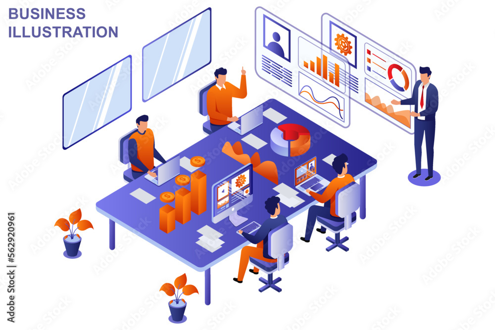Business Isometric Illustration Business Isometric Illustration