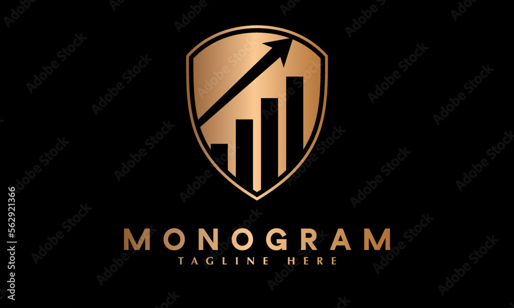 Secure Marketing service abstract monogram vector logo template
