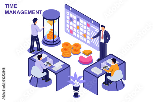 Time Management Isometric Illustration