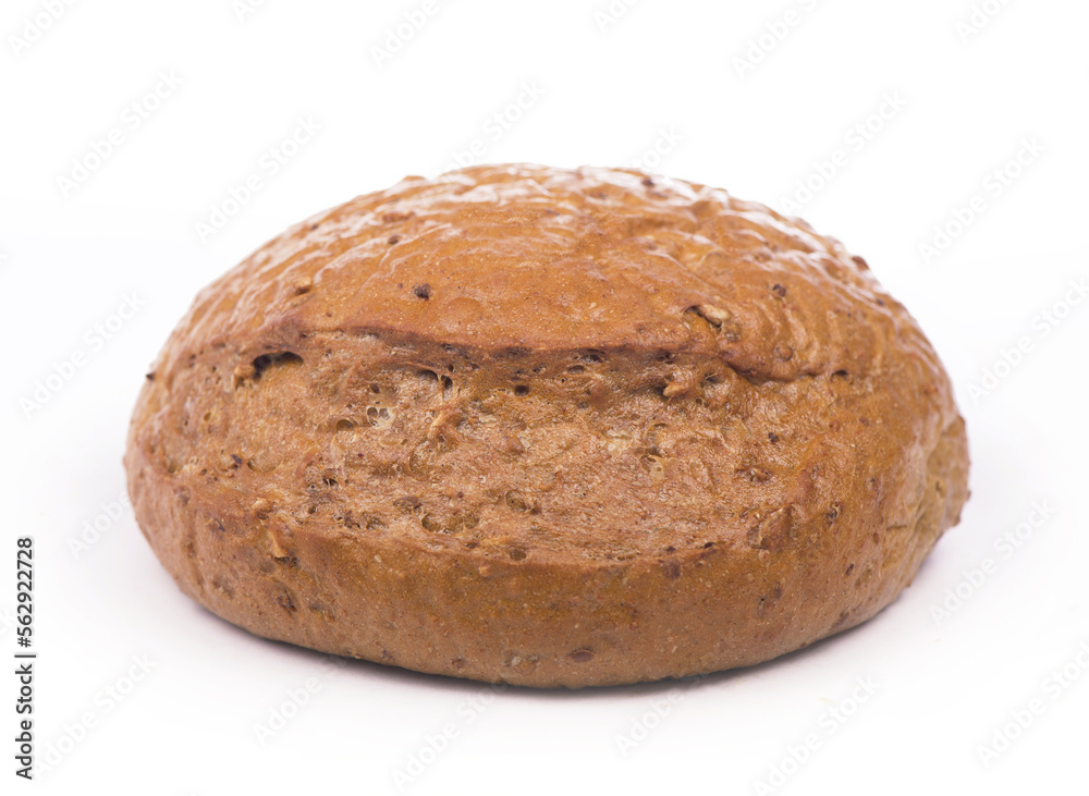 Bread with sunflower seeds. Tasty rye bread, isolated on white background Bread with sunflower seeds. Tasty rye bread, isolated on white background