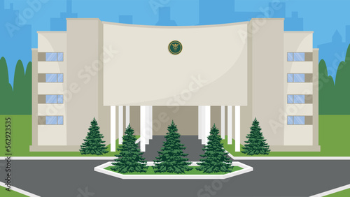 Court building facade - vector clipart