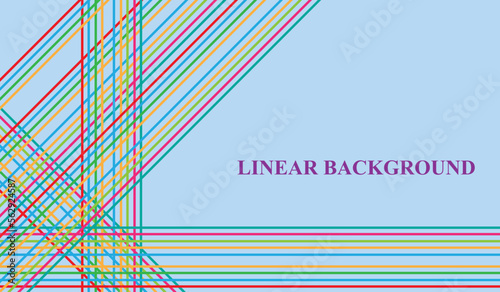 Light blue background with colored oblique stripes. 