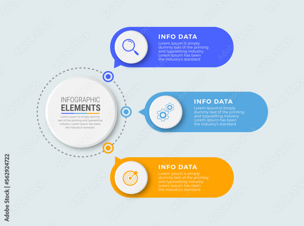 Infographic business circle design icon 3 options or steps Infographic business circle design icon 3 options or steps