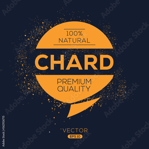 Creative (Chard), Chard label, vector illustration.