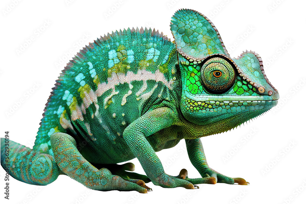 Chameleon isolated on white background, generative ai, PNG Chameleon isolated on white background, generative ai, PNG
