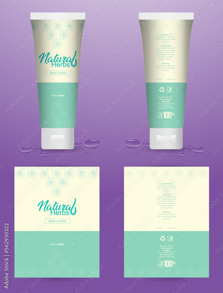 Bottles with sample labels for cosmetics or health care product Bottles with sample labels for cosmetics or health care product