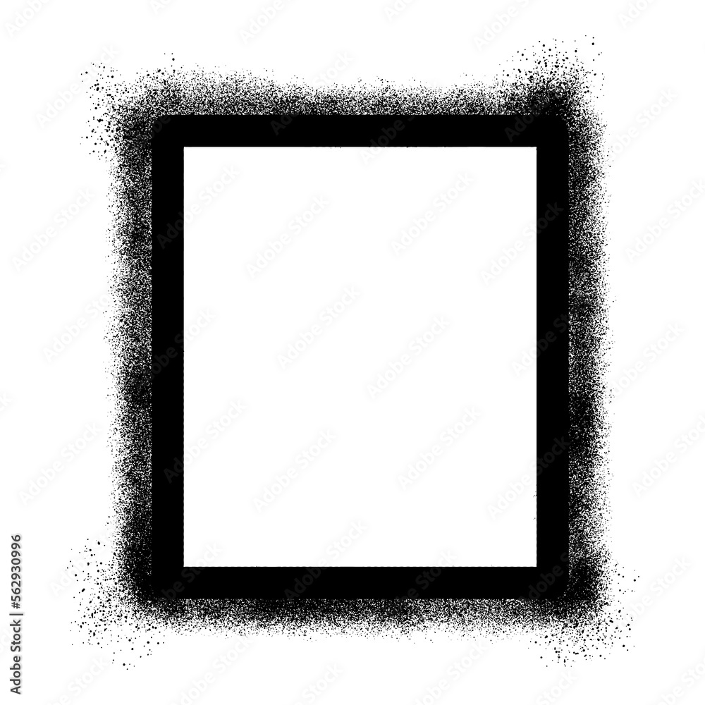 Stencil graffiti frame with black spray paint Stock Illustration
