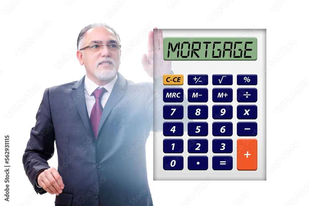 Concept of mortgage loan with calculator Concept of mortgage loan with calculator