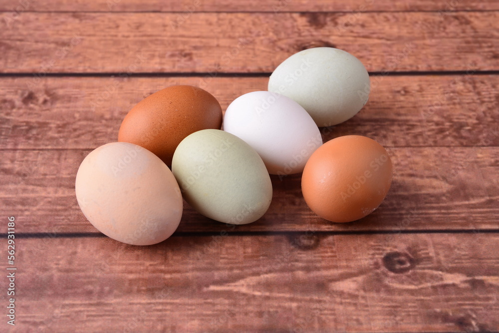 Fresh eggs on table. Easter eggs. Fresh eggs on table. Easter eggs.