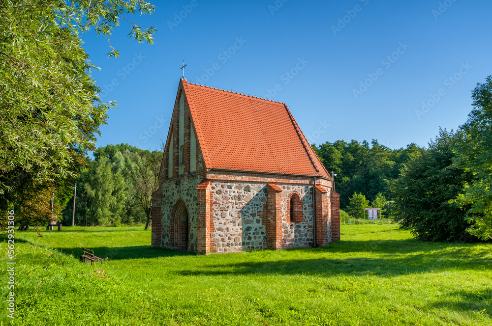 Obraz premium Chapel of Saint George from the early 15th century, Banie village in West Pomeranian Voivodeship, Poland.