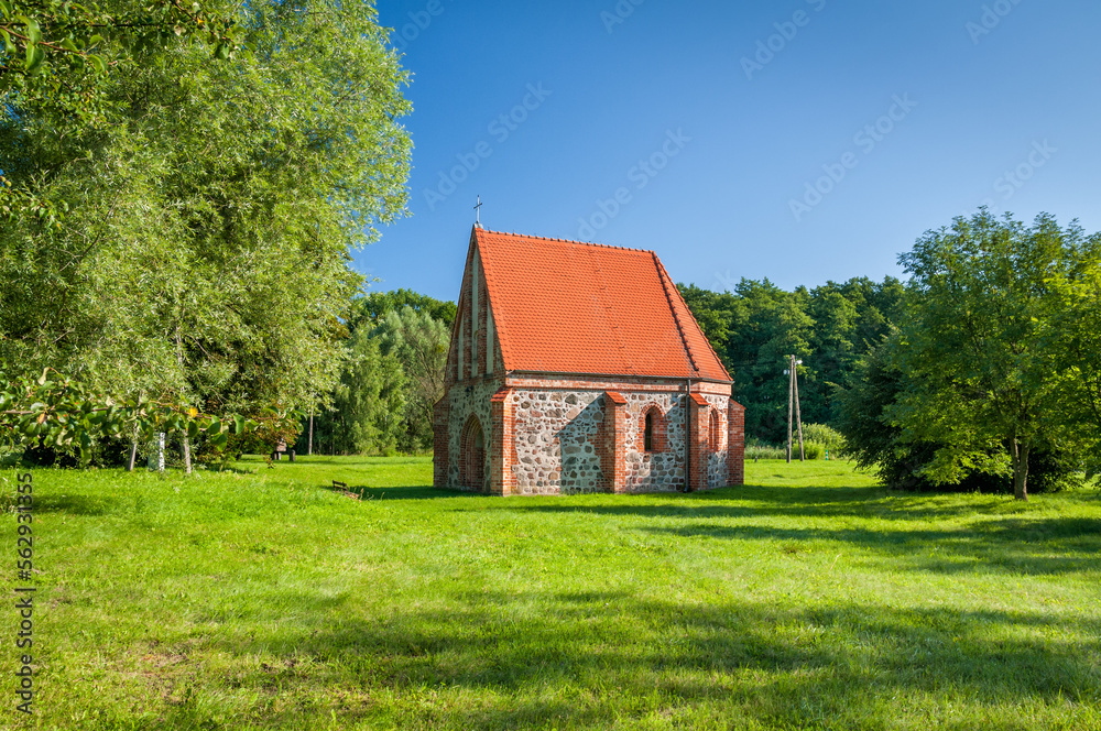 Chapel of Saint George from the early 15th century, Banie village in West Pomeranian Voivodeship, Poland. Chapel of Saint George from the early 15th century, Banie village in West Pomeranian Voivodeship, Poland.