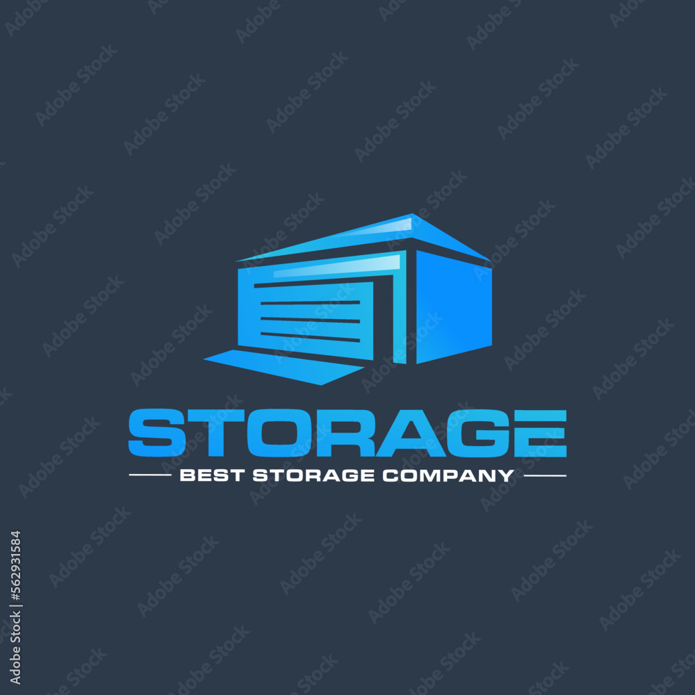 Illustration vector graphic of self storage company logo design