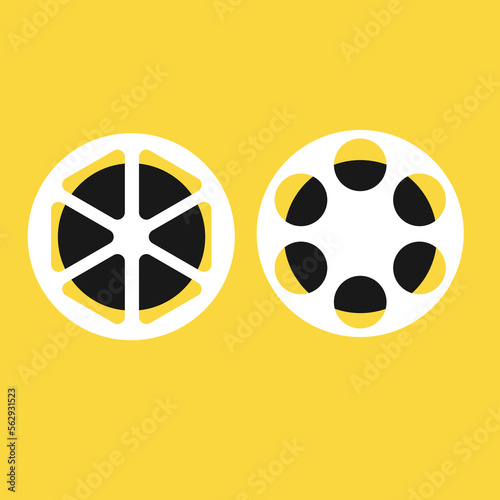 Cine film isolated without background. Two type cine film for retro camera or projector. Vector illustraiton.