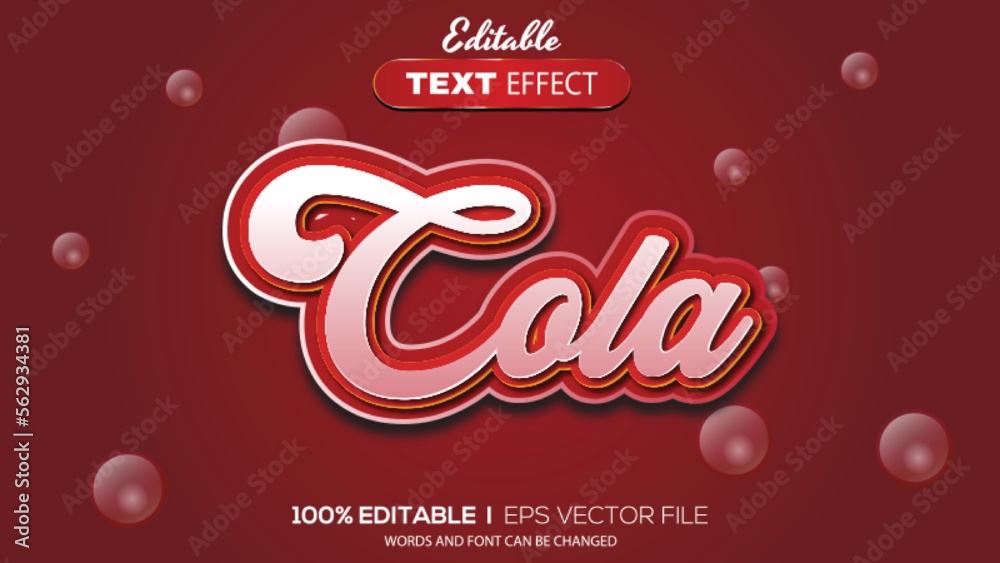 3D editable text effect cola theme