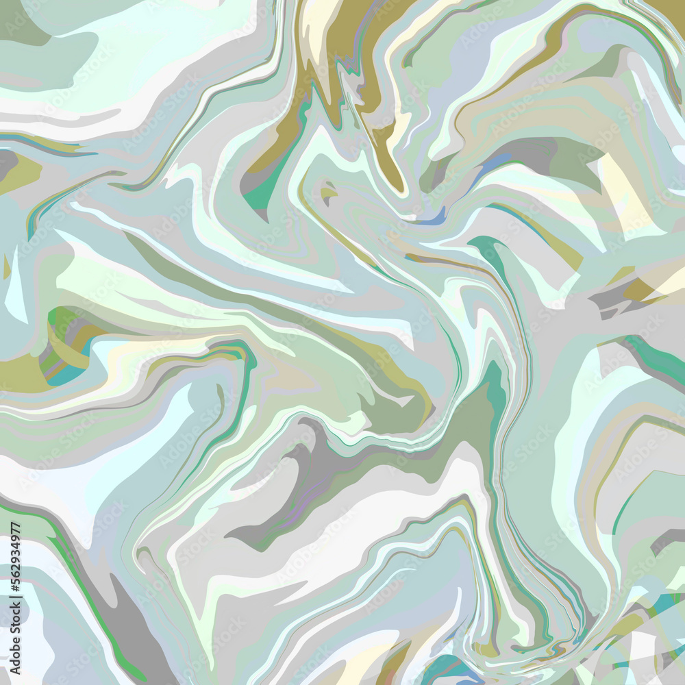 Abstract light multicolor layered wavy stripes geometric swirl marble pattern in softly matched earthy colors