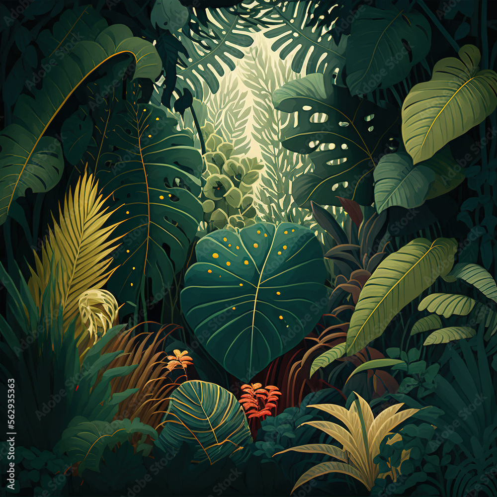 background in jungle colors, generative AI