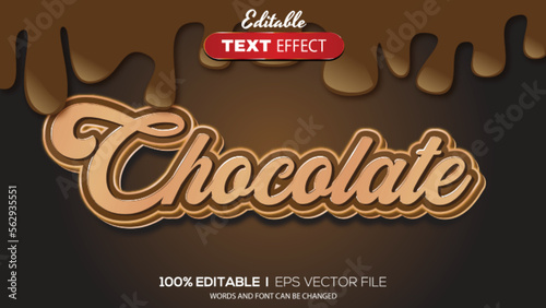 3D editable text effect chocolate theme