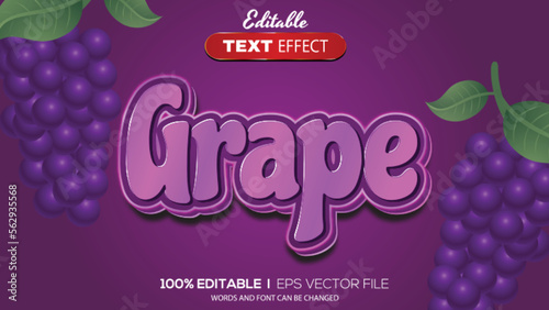3D editable text effect grape theme