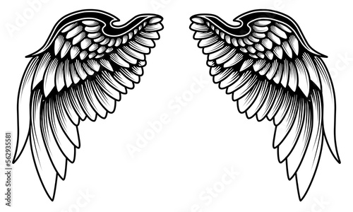 vector angel wings tribal tattoo