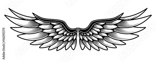 vector angel wings tribal tattoo