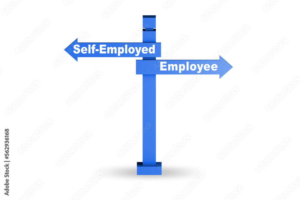 Concept of choosing self-employed versus employment Concept of choosing self-employed versus employment