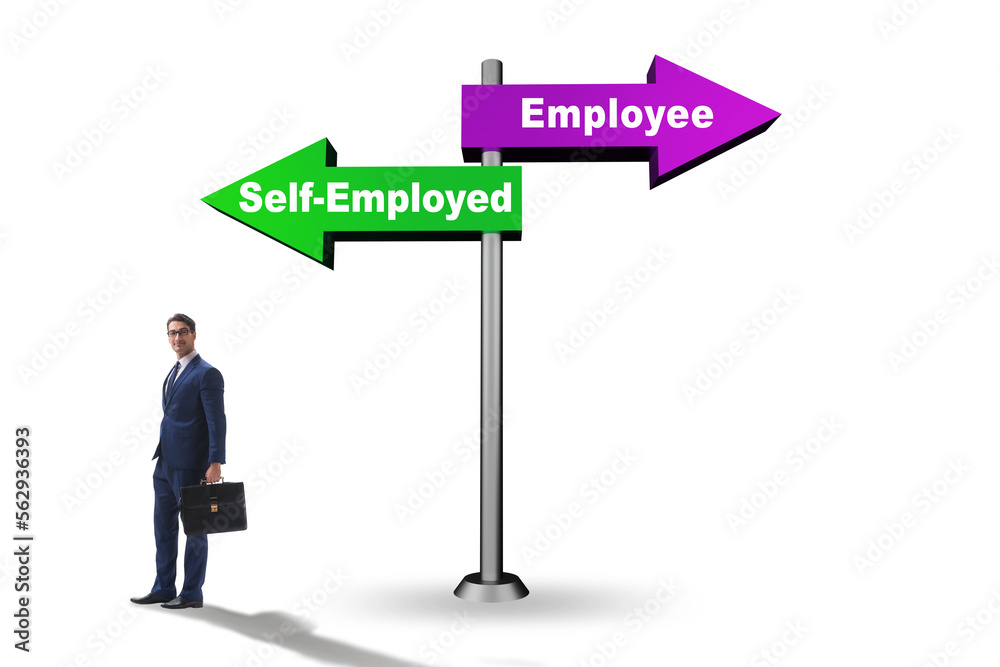 Concept of choosing self-employed versus employment Concept of choosing self-employed versus employment