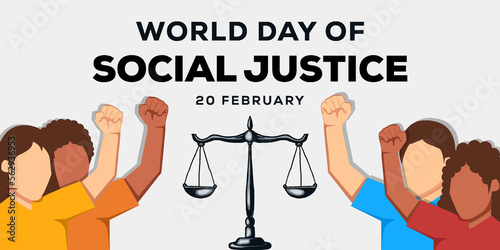 flat design horizontal banner world day of social justice