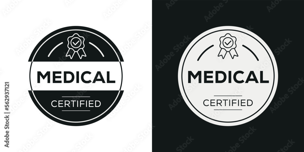 Creative (Medical) Certified badge, vector illustration.