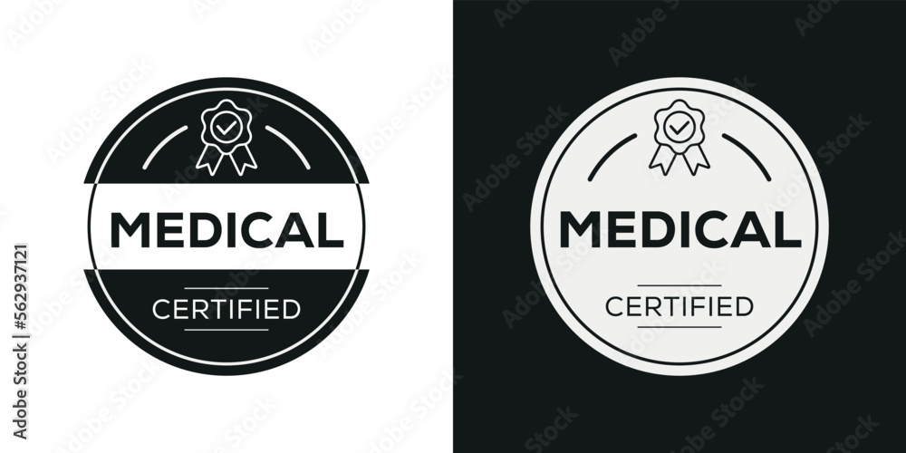 Fototapeta premium Creative (Medical) Certified badge, vector illustration.