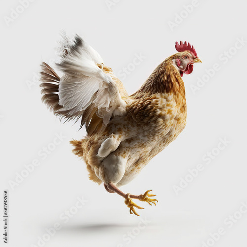running hen, generative AI photo