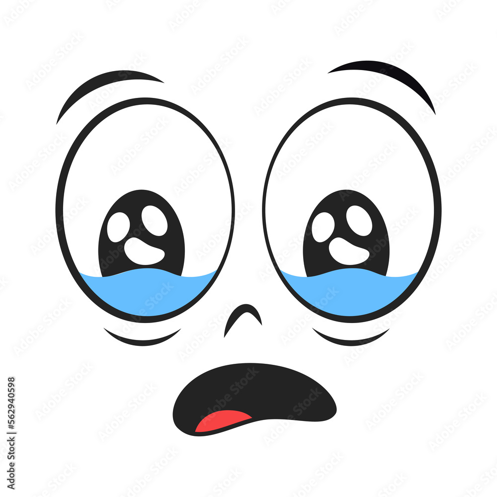 Cartoon face with tears vector illustration
Cartoon face with tears vector illustration