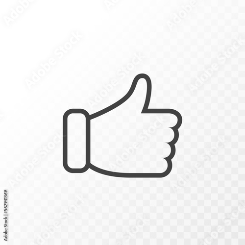 Outline style ui icons collection. Vector black linear illustration. Social media thumbs up like line symbol isolated on background, Design element.