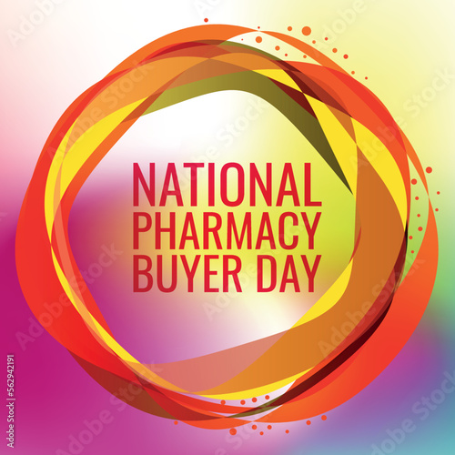 NATIONAL PHARMACY BUYER DAY. Design suitable for greeting card poster and banner