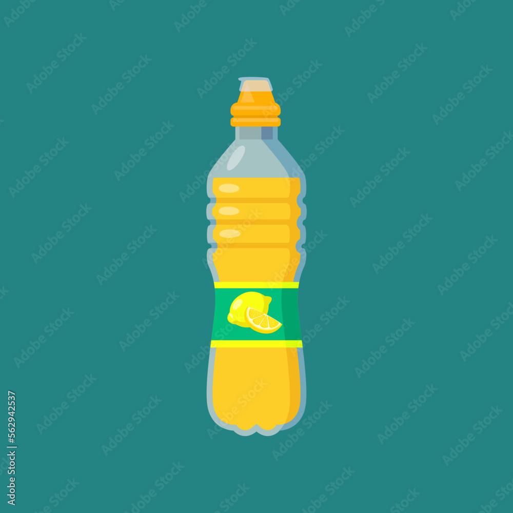 Lemonade in plastic bottle. Sweet lemonade, fizzy bottled lemonade ...