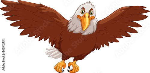 Fototapeta Naklejka Na Ścianę i Meble -  Bald eagle swoop attack hand draw png image