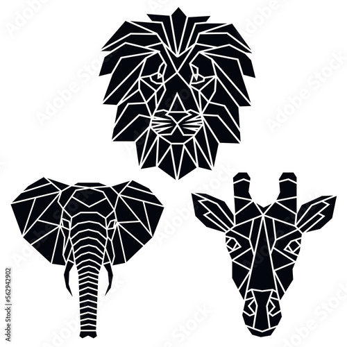 Vector abstract polygonal geometric wild animal