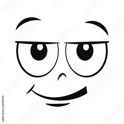 Cartoon smirking face vector illustration
