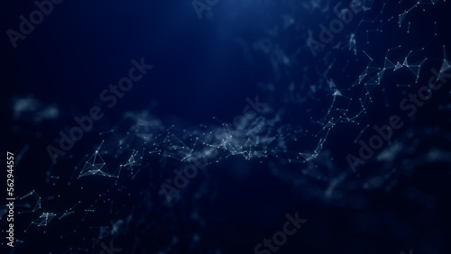 Blue abstract background digital line and dots connect, Technology network connections abstract background concept, 3d rendering