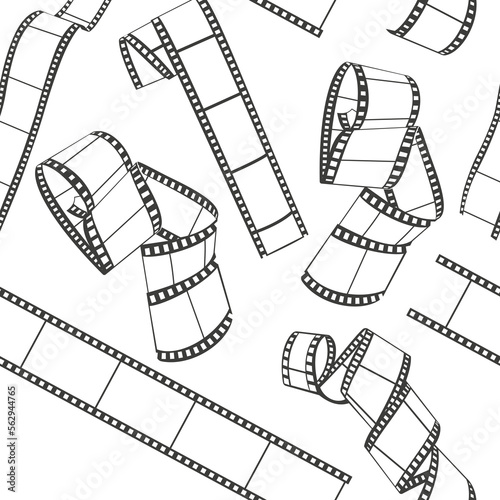 Film strip vector cartoon seamless pattern background for wallpaper, wrapping, packing, and backdrop.