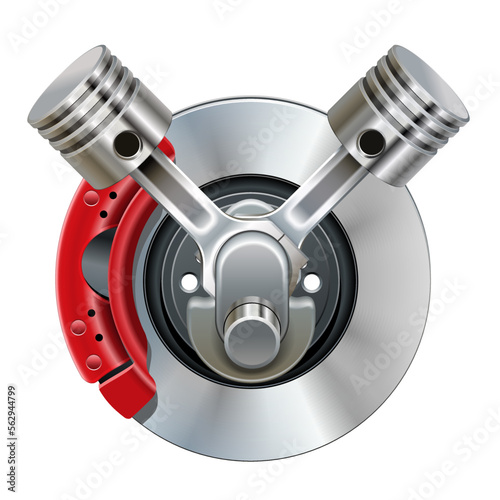 Vector Disk Brake with Pistons