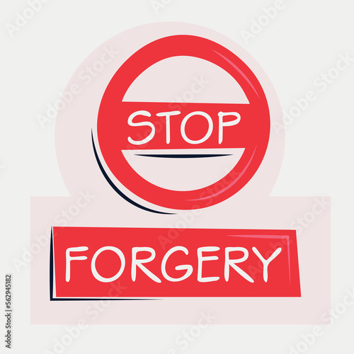 Warning sign (Forgery), vector illustration.