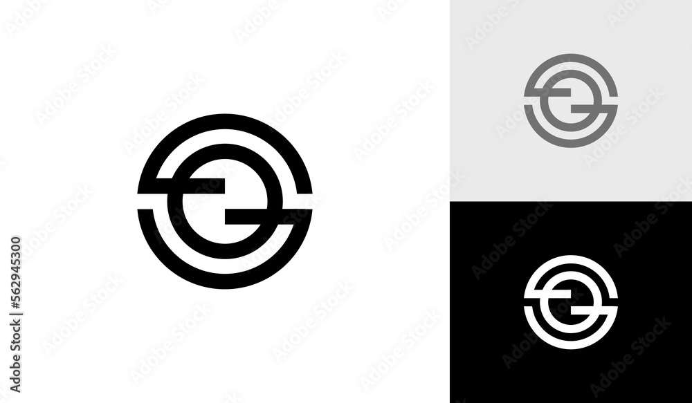 Letter S initial abstract circle monogram logo design vector