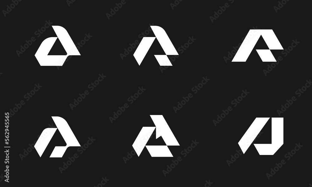 AR AP AJ Letter Logo Set Mountain Shape Monogram Vector Icon Template. AR AP AJ Letter Logo Set Mountain Shape Monogram Vector Icon Template.