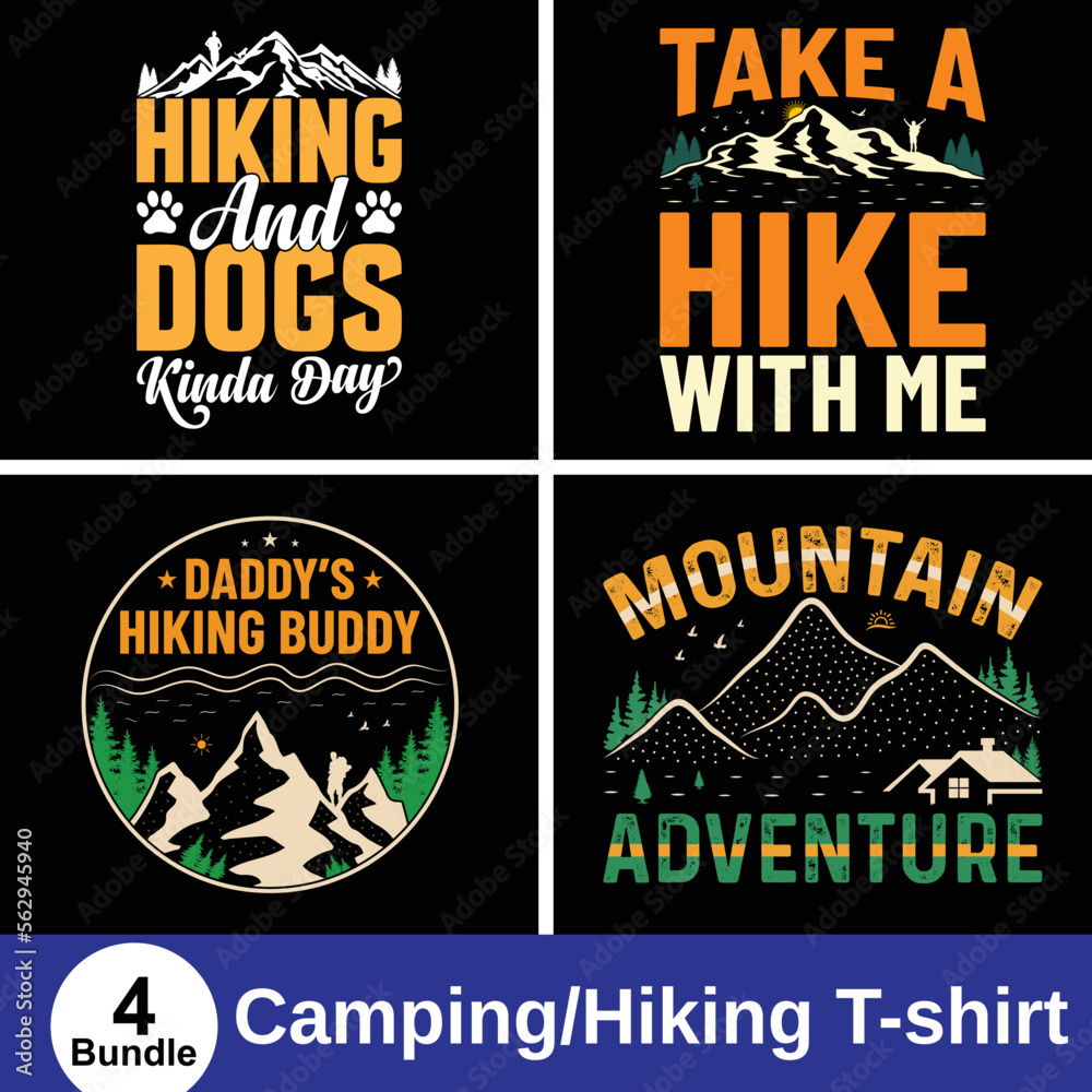 Camping, Hiking, Mountain Lover Tshirt design vector. Use for T-Shirt, mugs, stickers, Cards, etc.