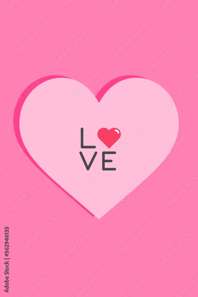 Love heart text wallpaper on pink background