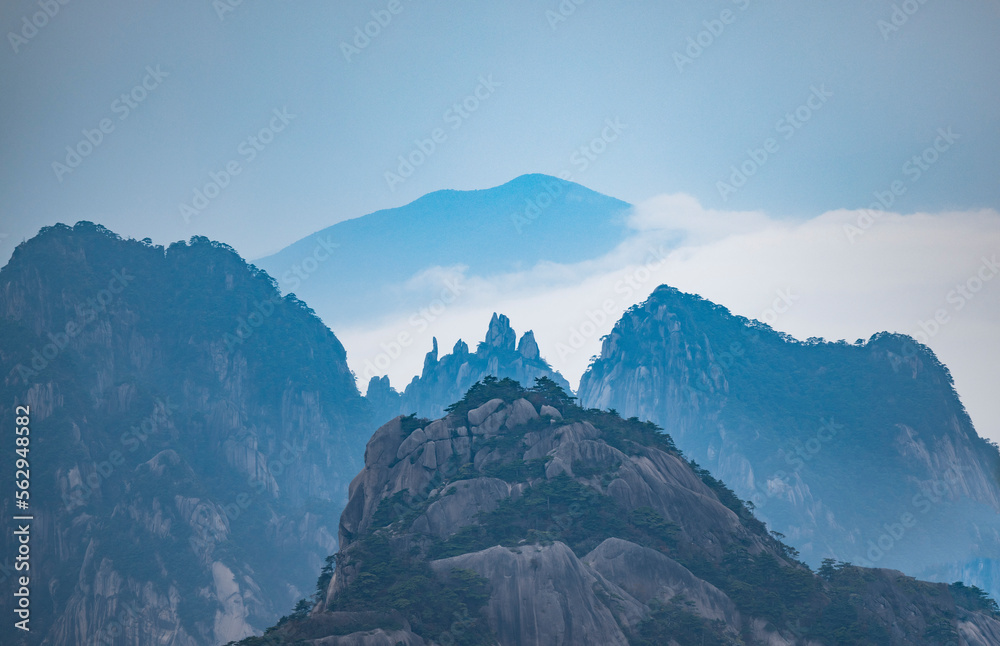 Natural scenery of Huangshan Scenic Area in Anhui Province