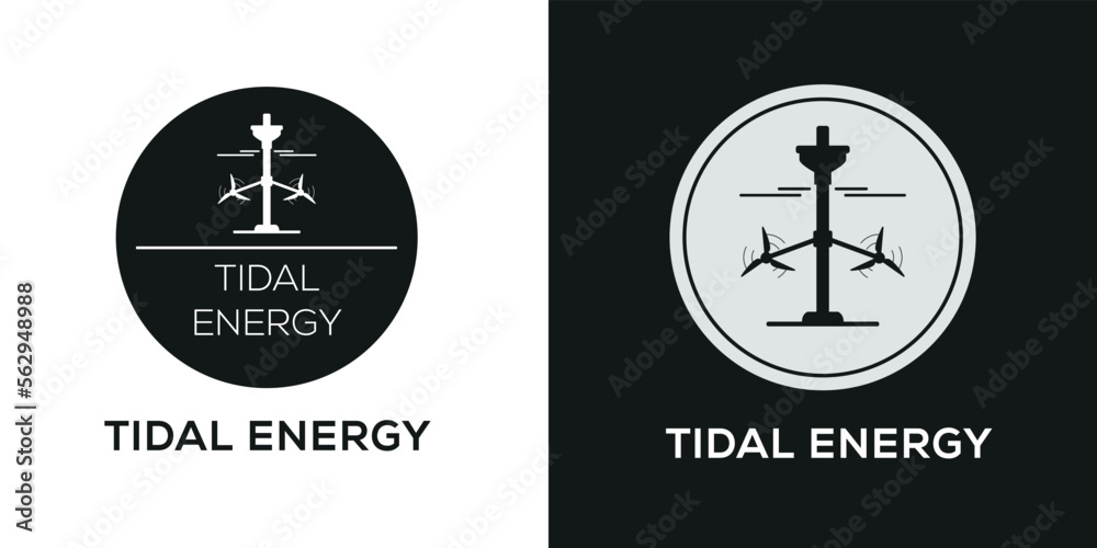 Creative (Tidal energy) Icon, Vector sign. - obrazy, fototapety, plakaty 